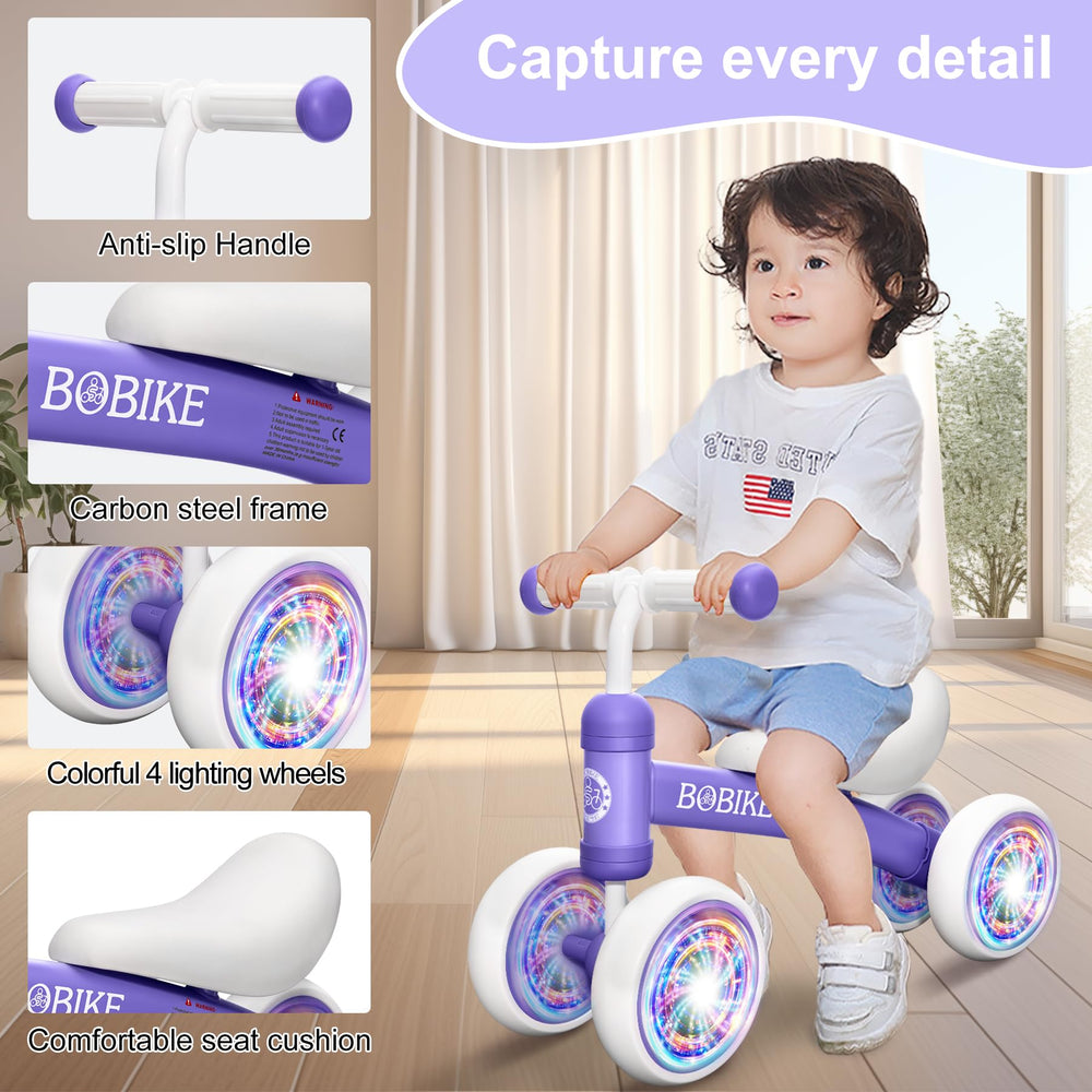 Bobike baby balance bike kid enjoying outdoor play with family guidance.