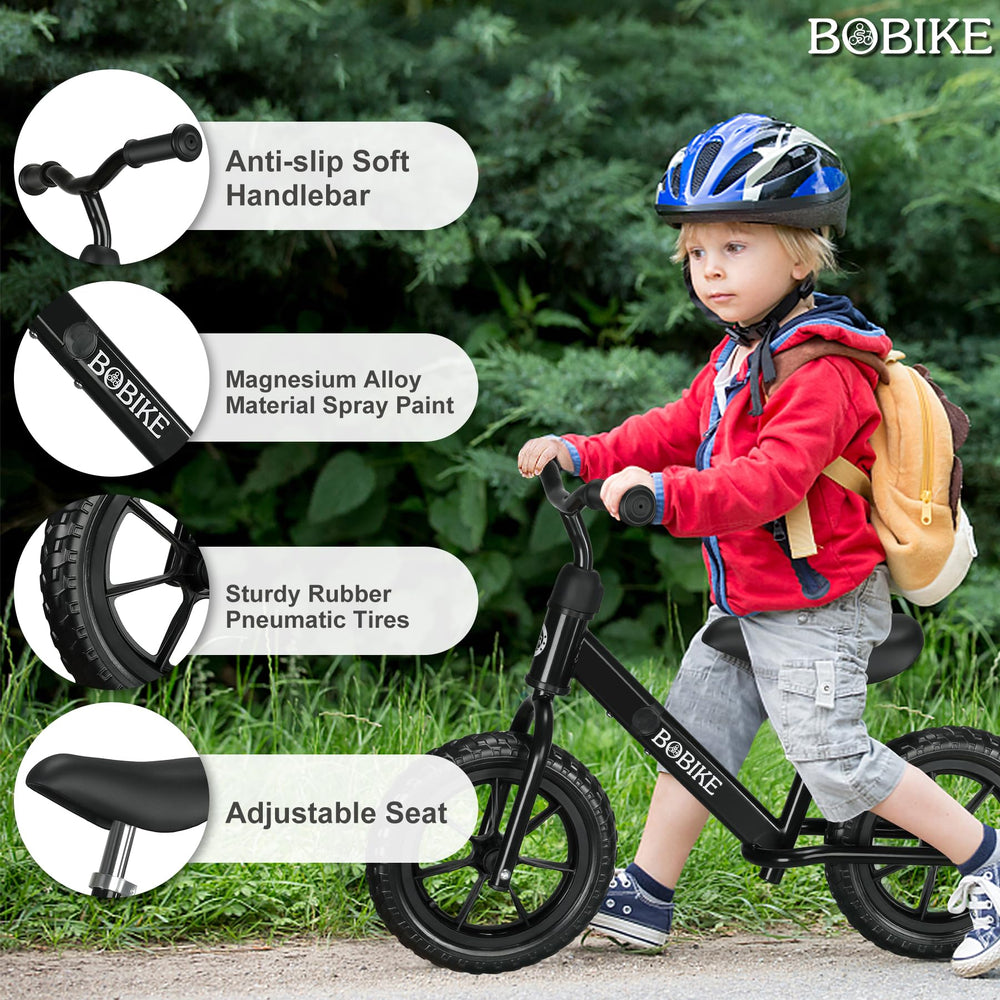 Bobike bike with adjustable handlebar for a secure, ergonomic grip as kids grow.