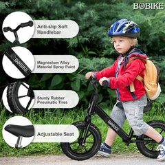 Bobike bike with adjustable handlebar for a secure, ergonomic grip as kids grow.
