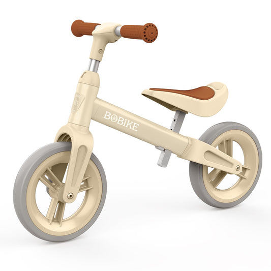 Bobike beige toddler balance bike with adjustable seat for ages 1–6