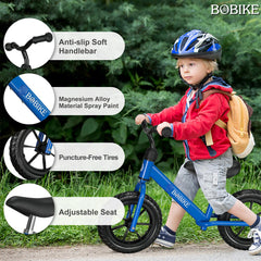 Bobike blue handlebar adjusted for proper steering and control during learning.