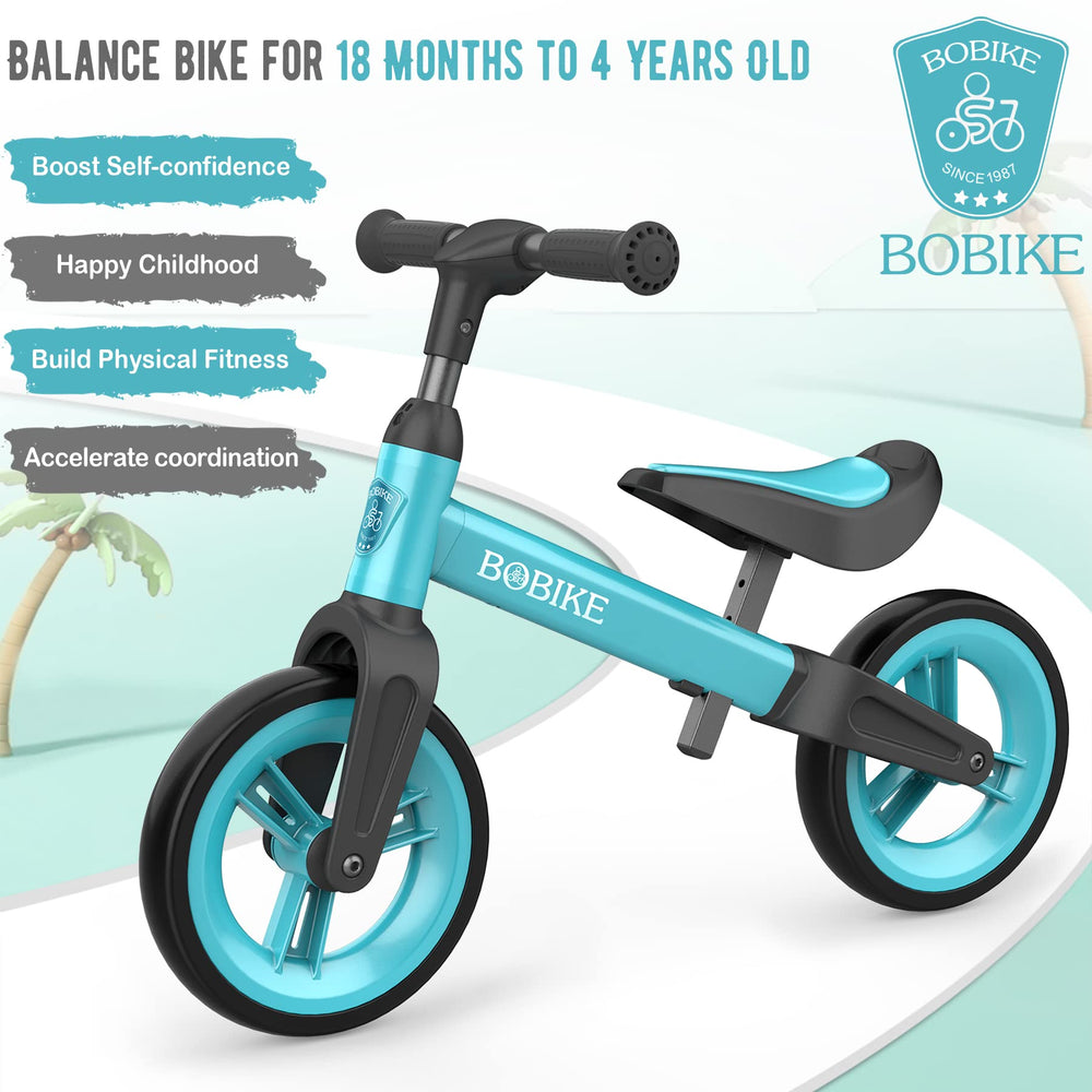 Bobike Balance Bike blue seat adjustment for growing kids.