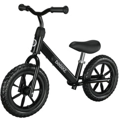 Bobike toddler balance bike front view showing sturdy carbon steel frame for growing riders.