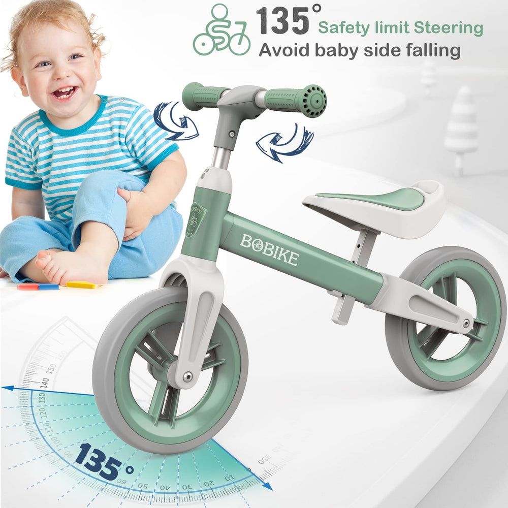 Bobike green balance bike quick and easy assembly for fast setup
