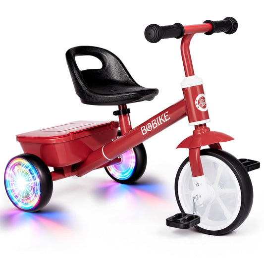 Bobike Toddler Tricycle with LED glow wheels brightens evening rides