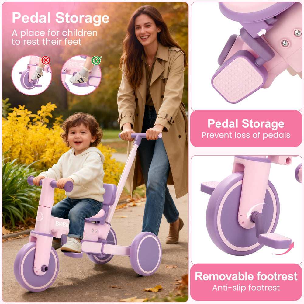 Bobike tricycle's 90-degree steering limit enhances stability during rides.