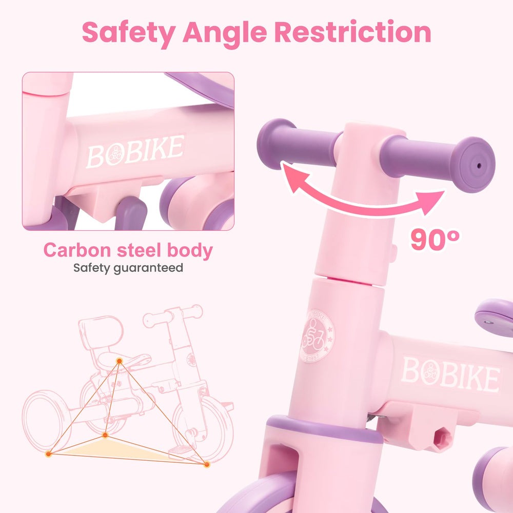 Bobike under-seat footrest supports comfy rides for toddlers who can't reach pedals.