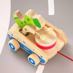 Boby crocodile drum pull toy features gentle click-clack sound for engaging play.