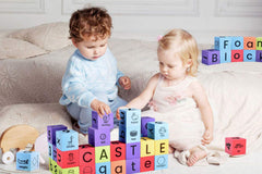 BOHS blocks display uppercase and lowercase letters for playful alphabet familiarity.