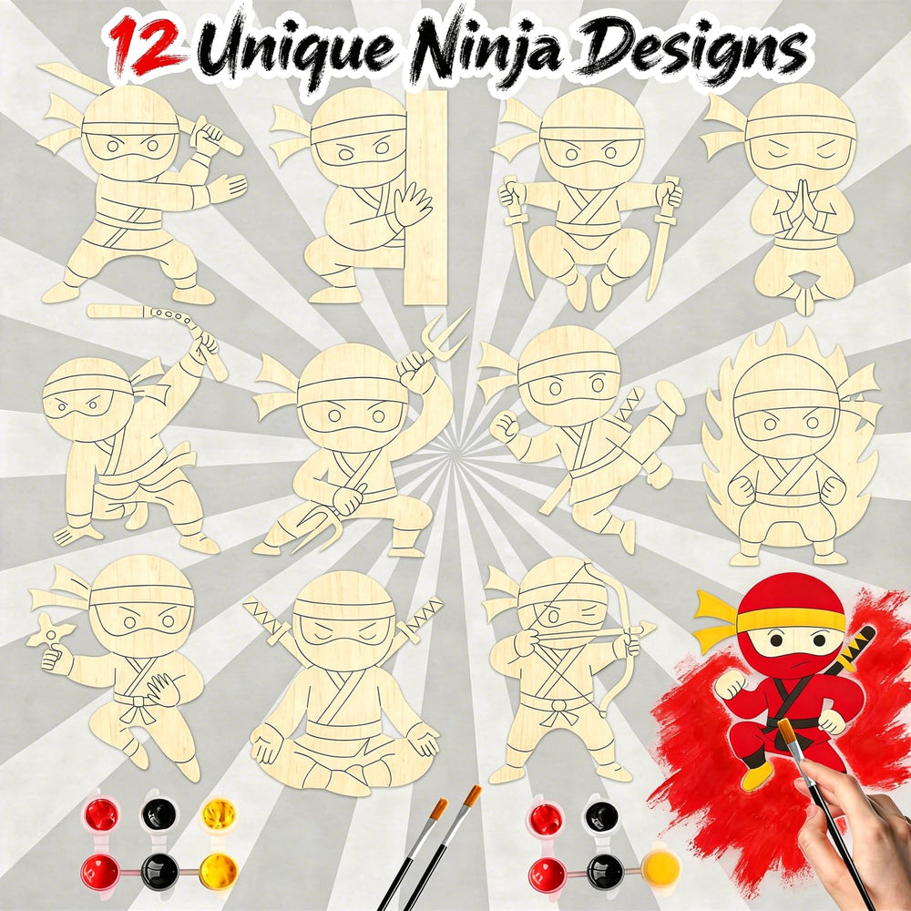 BOIKOKY paintbrush included for precise ninja coloring