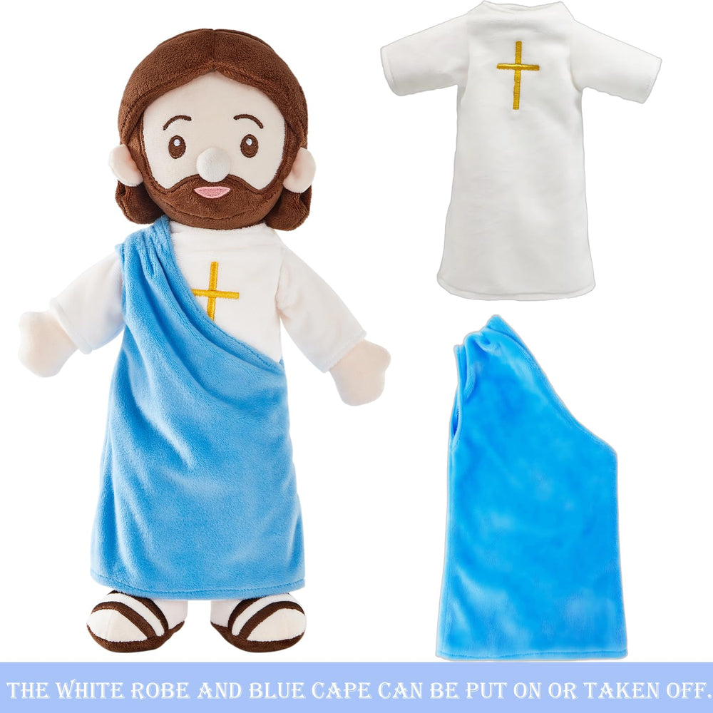 BOKUFLY Jesus plush doll measures 14.2 inches; hug-friendly