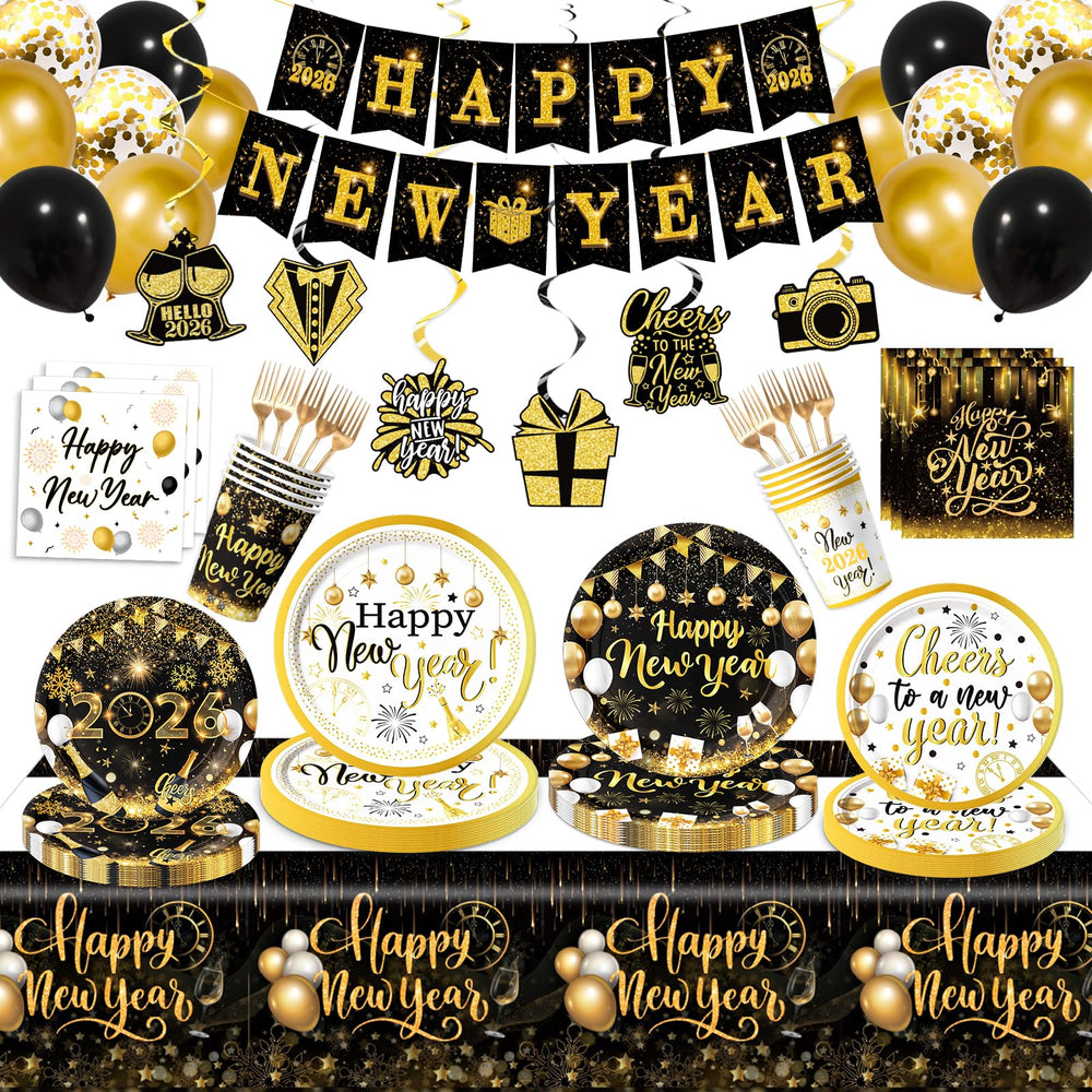 Bolake new year's dinner plates featuring two patterns for an elegant table setup
