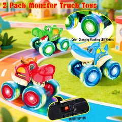 Bolzra monster truck shark in blue with color-changing wheels