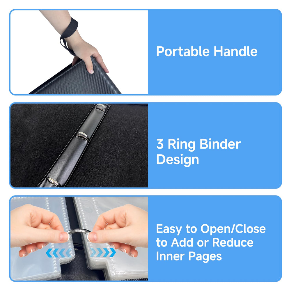 BOMOKS binder supports MTG, PKM, TCG, and sports cards