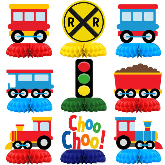 BonBeeDesign train topper assembly on sturdy card stock for kid-friendly centerpieces