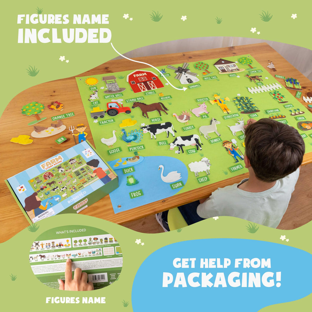 BONNYCO felt board farm elements enhancing imaginative play