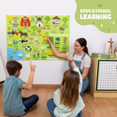 BONNYCO felt board showing trees and buildings for creative scenes