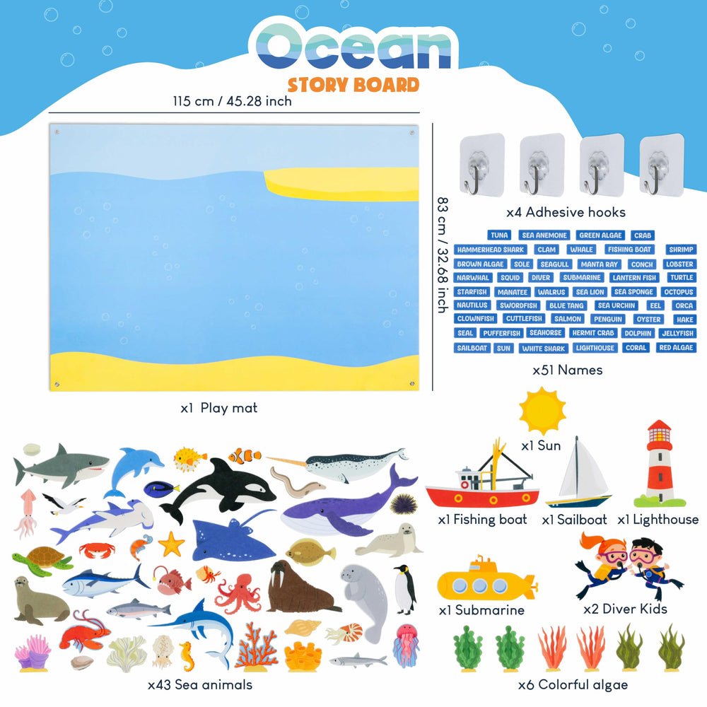 BONNYCO sea animals figures set for hands-on ocean exploration and language practice.