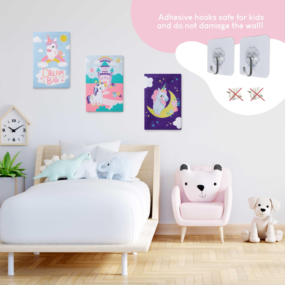 BONNYCO adhesive hooks help hang finished art safely
