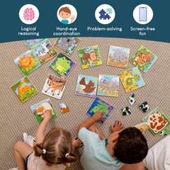 BONNYCO wooden puzzle giraffe design helps little hands with precise grip.