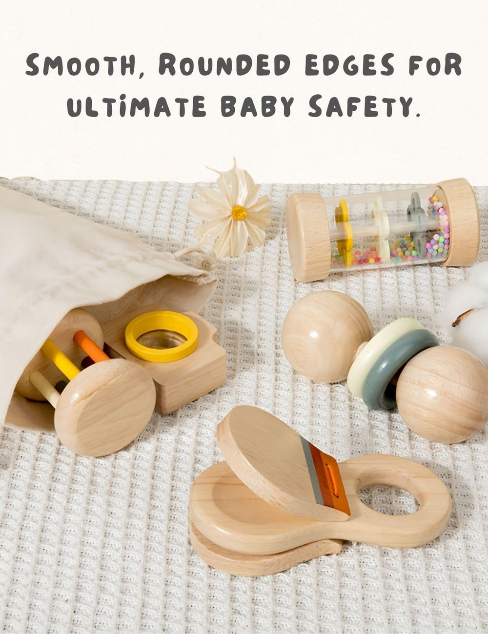 BONOVISTA baby toy grasping-stimulus supports hand coordination with easy-to-hold shapes.