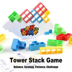 Two players stacking blocks in Boobysuu Balance Block Game