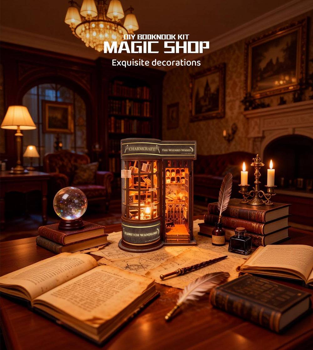 BookTop Book Nook Kit LED light detail with warm glow for reading nights.
