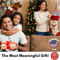 Booky Baby gift-ready packaging with Christmas stocking display.