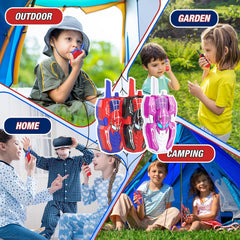BoomCaCa walkie talkies offer up to 1000 feet range for wide play areas.