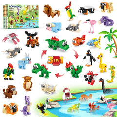BOPEGOLO 22-pack animal blocks for imaginative play and gifts.