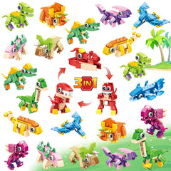 BOPEGOLO 24-pack dinosaur blocks for creative play and party favors