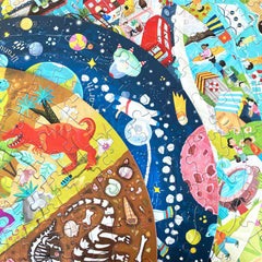 Boppi World Map Round Puzzle illustrated by Laura Watson in playful style