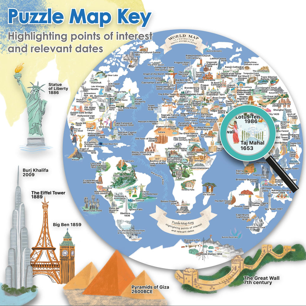 Close up of Bopster illustrated 1000-piece puzzle print quality and details