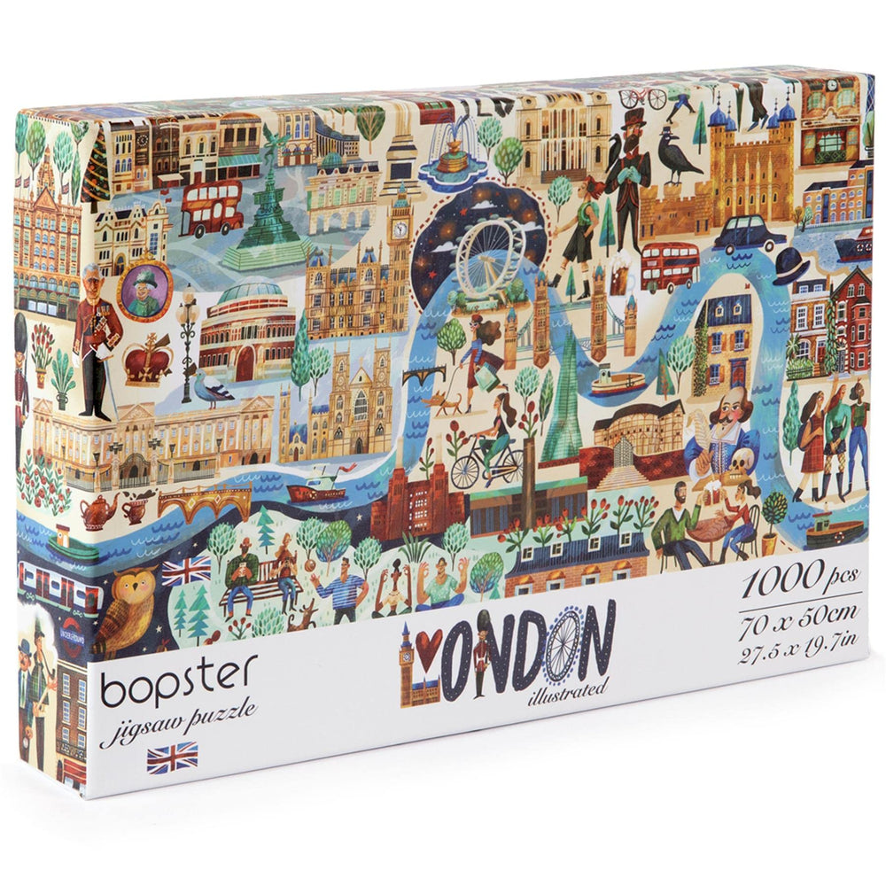 Bopster London Illustrated Puzzle Tower Bridge view ideal for collectors and gifting.