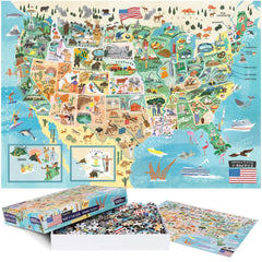 Bopster USA map puzzle cover shows vibrant design for family play