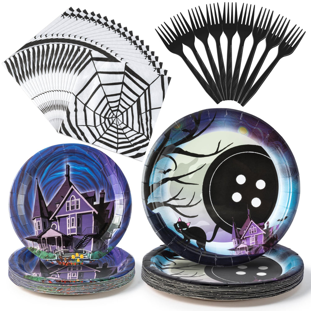 BOpusail Starry Night 9-inch dinner plates for quick party setup and cleanup