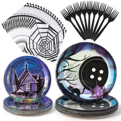 BOpusail Starry Night 9-inch dinner plates for quick party setup and cleanup