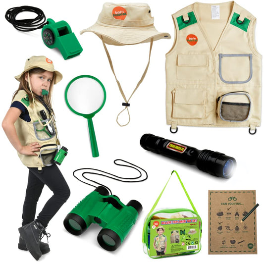 Born Toys Explorer Kit washable vest for durable dress-up adventures