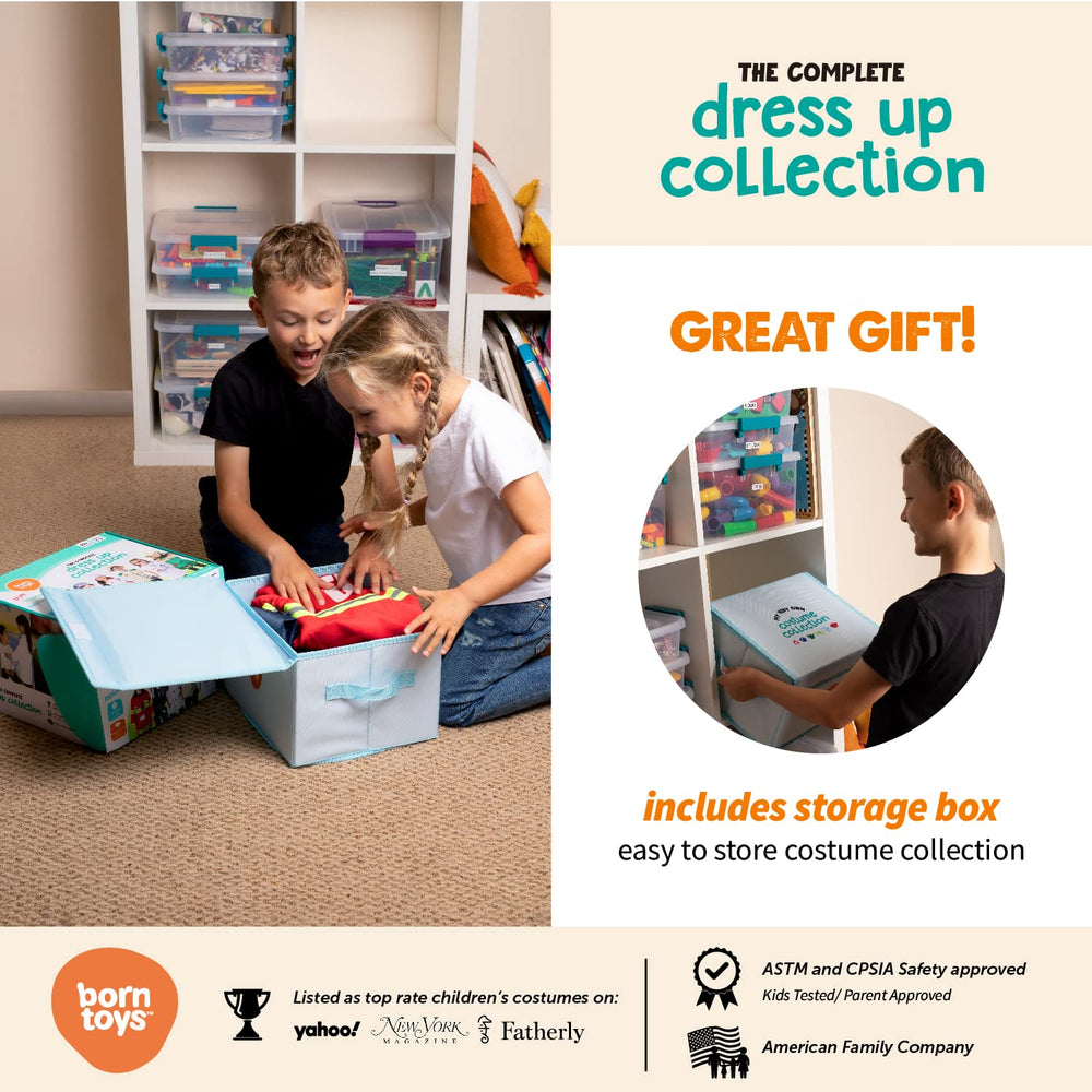 Born Toys storage box for costumes, keeps outfits organized for next fun day
