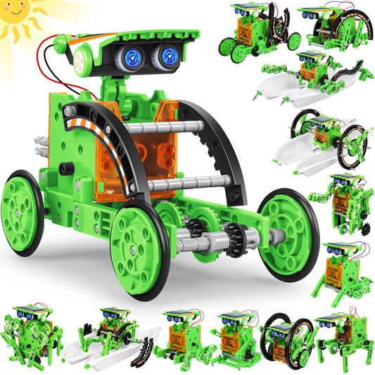 Bottleboom STEM 13-in-1 robot kit assembly with gears and plates for creative building.