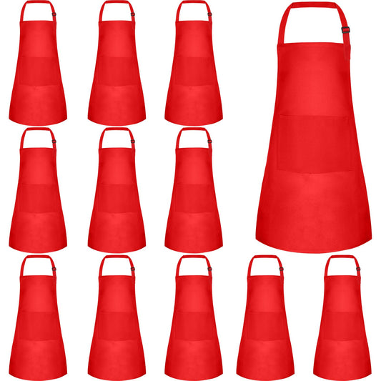 BOUBONI kids apron red bulk pack 12 keeps kids clean during arts and crafts