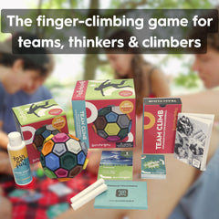 BOULDERBALL Finger climbing training close-up on fingertips and grip strength.