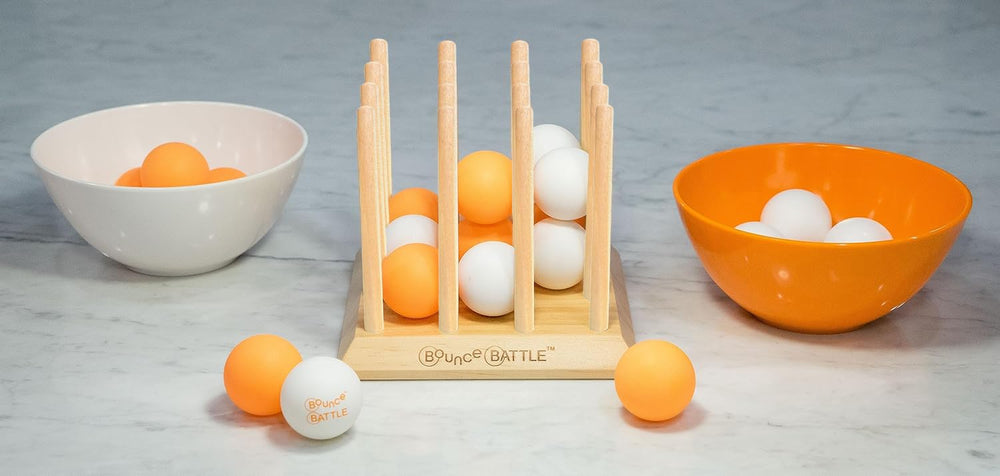 Bounce Battle Wood Edition wood grain close-up; premium craft meets durable play.