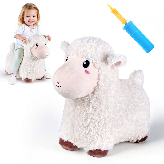 Bouncy Pals Sheep Hopper with soft plush cover for cozy play
