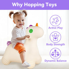 Bouncy Pals Unicorn Hopper handles provide beginner-friendly grip for stability