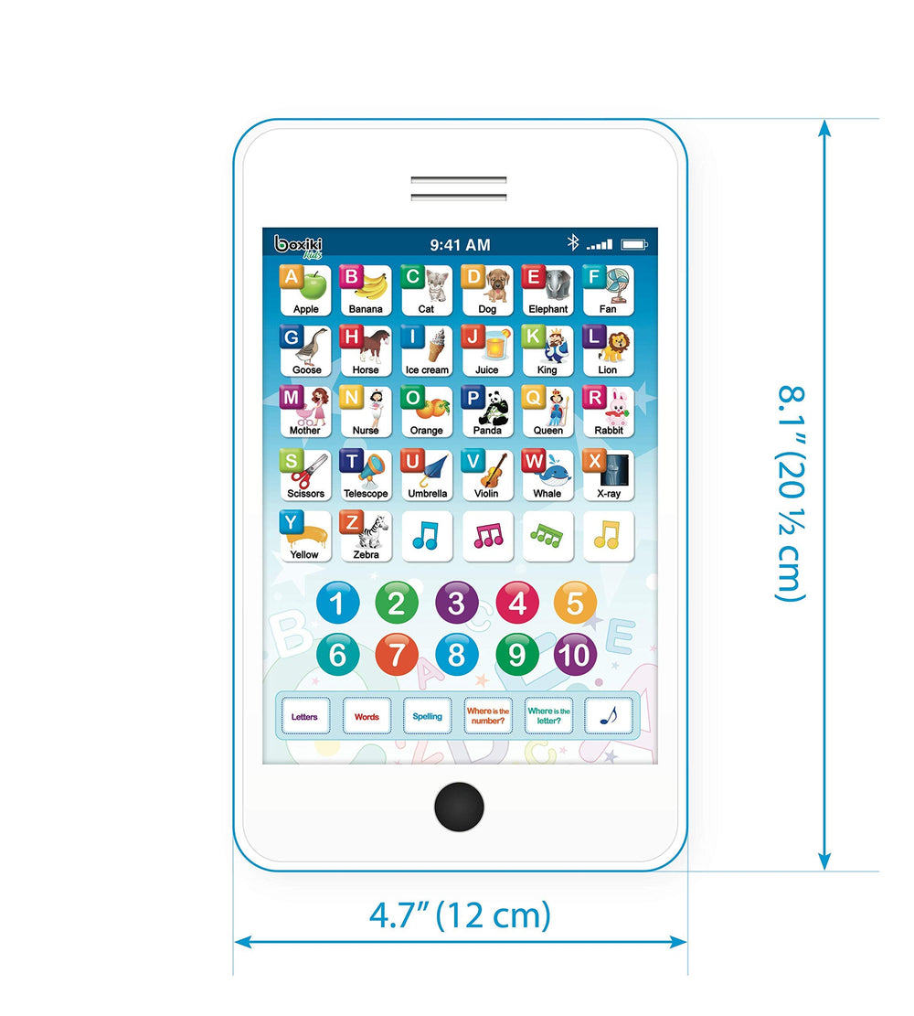Boxiki Kids 6-in-1 phone toy in use shows interactive learning on the go