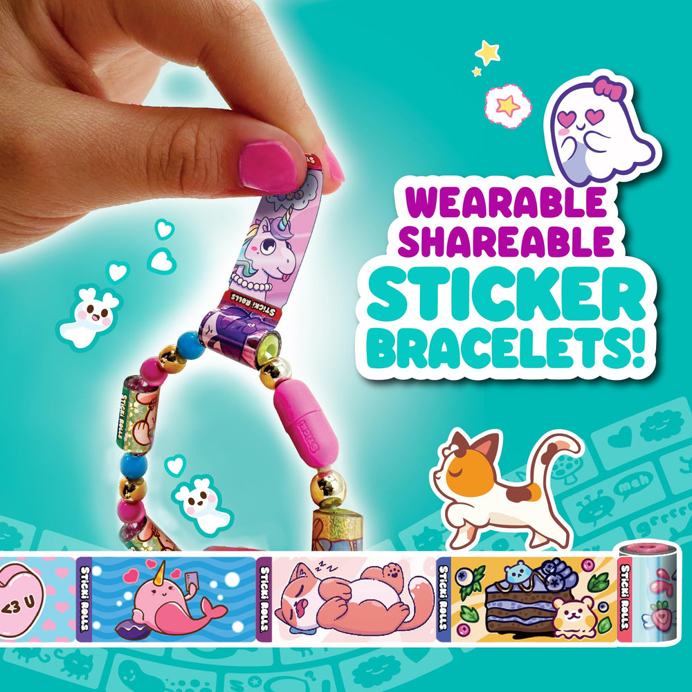 BoxLunch Sticki Rolls bracelet features a cute cat design for imaginative play.