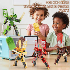 Bozobo ice cream transforming toy robot transformation demonstrates quick two-in-one change