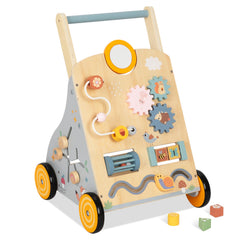 bpmfkid wooden baby walker with adjustable height supports early steps