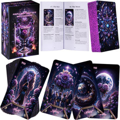 BQLXBABLT tarot deck for beginners with purple embossed edges for intuitive readings.